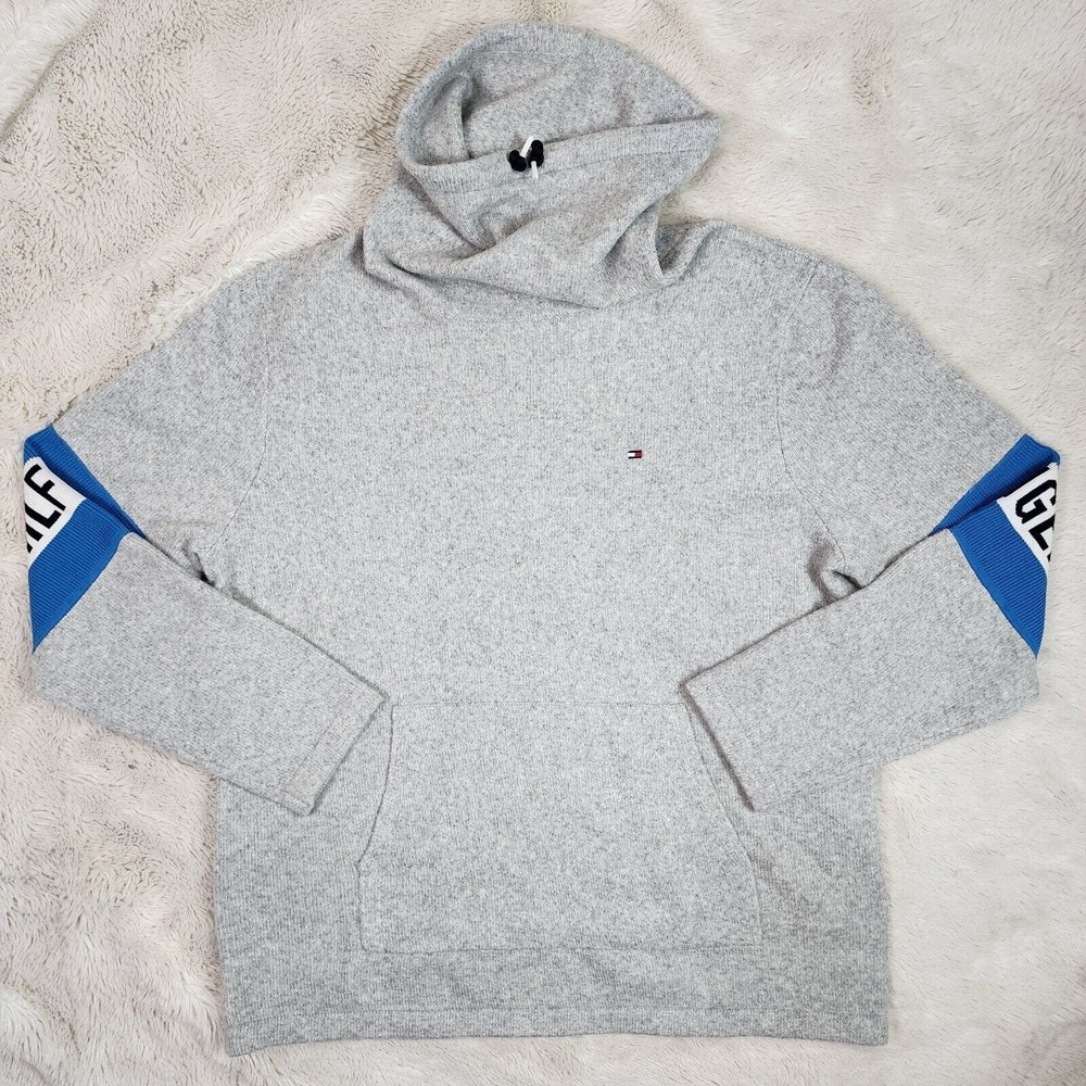 Tommy Hilfiger Mens Gray Turtle Neck Wool Blend Sweater Spellout Size XL Soft - Picture 2 of 7